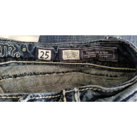 Miss Me Jeans Size 25 Womens JE5152P10 Capri Cropped Size 25x22 - Picture 6 of 7